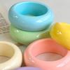 Bohemian Round Wide Bracelet Solid Color Retro  Hand Ring Cute Acrylic Bangle  Decoration