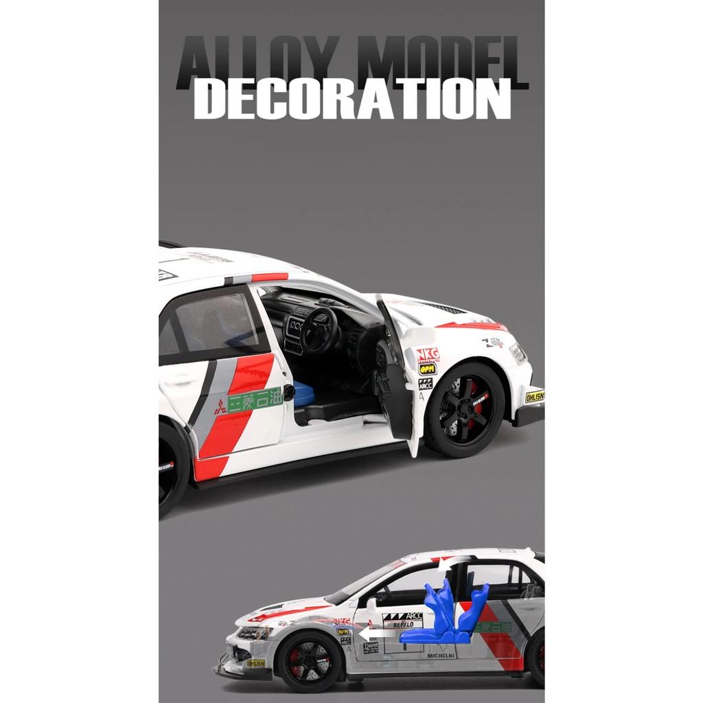 1/32 Mitsubishi Lancer Evolution EVO WRC Сплав Литой Модель Игрушечной Машинки Звук и Свет Детская Игрушка Коллекционные Предметы Подарок на День Рождения