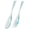 IJ Classic Spoon and Fork Set, 20cm, Made In Japan, Bleach Safe, Perfect for Home Parties, Outdoor Activities, and Camping. Stylish and Cute Clear Des