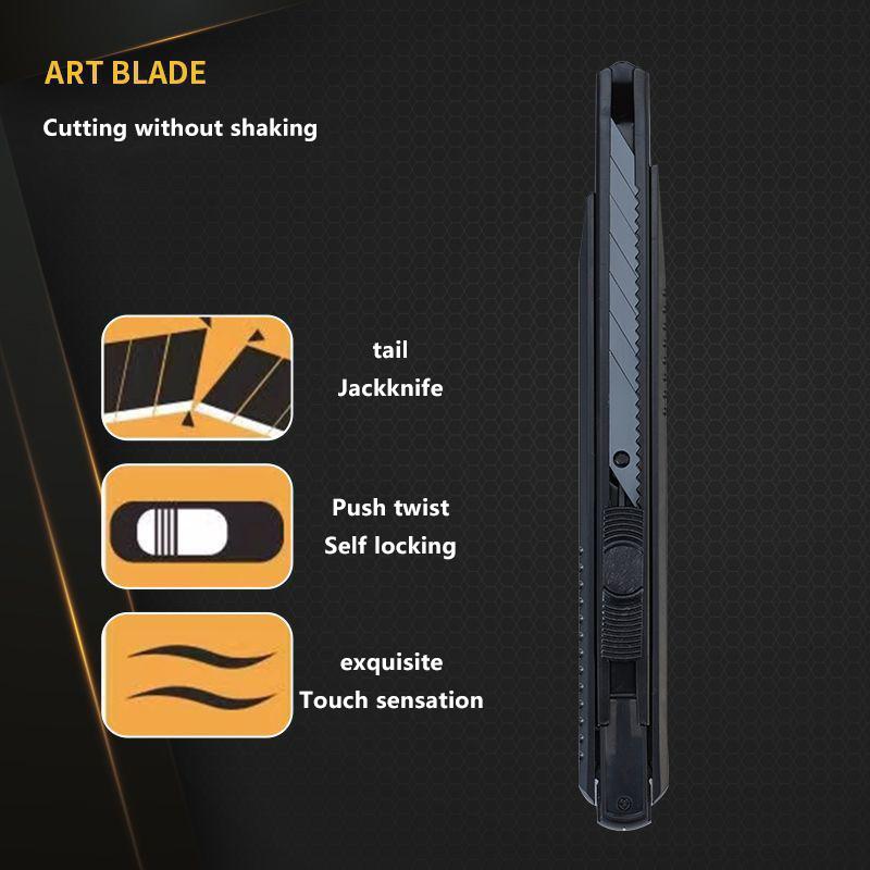 Канцелярский нож, металлический, 30°, небольшой резак для бумаги, самоблокирующийся, для распаковки, режущий инструмент, художественные принадлежности, лезвие 9 мм