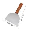 Griddle Scraper Stainless Steel Cooking Spatula Heavy-Duty Bevel-Edged Griddle Scraper with Wooden Handle for Steak Pizza Picnic