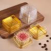 50 шт. - Квадратная коробка для лунных пряников с крышкой, Прозрачная вакуумно-формованная коробка для яичных желтков, Золотая пластиковая основа для выпечки