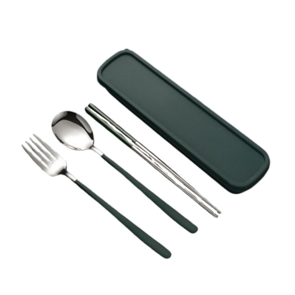 Набор вилок и ложек серебряного/золотого цвета, палочки для еды, дорожные столовые приборы из нержавеющей стали для пикника