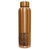 Copper Designer Water Bottle with Leak Proof Protection, Ayurveda Health Benefits. (1000ml, 1Unit) with Hammered Design