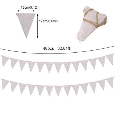Белый льняной джутовый флажок-баннер для рождественской свадебной вечеринки
