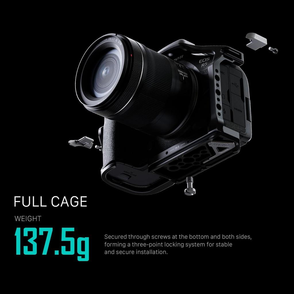 Клетка для камеры TILTA R5 Mark II для легкого комплекта с компактной верхней ручкой NATO для клетки для камеры Canon R5 Mark II Canon, TA-T68-BB