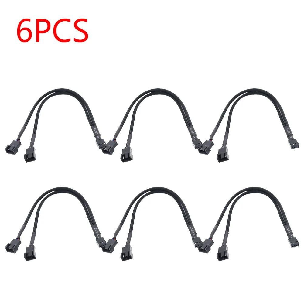 Кабели-разветвители для 4-контактных PWM вентиляторов, хаб, кабель-разветвитель Y для 4-контактного разъема вентилятора ЦП на материнской плате, адаптер-удлинитель для вентилятора корпуса ПК