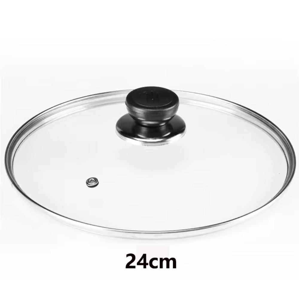 Round Frying Pan Cover Tempered Glass Pot Lid Durable Wok Pan Lid Kitchen Accessories