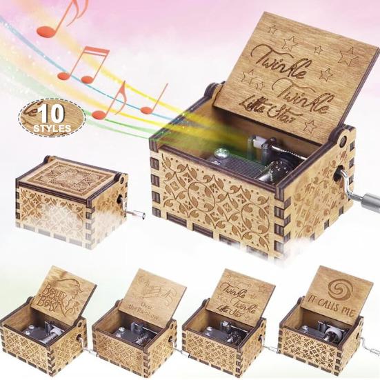 Vintage Birch Plywood Crisp Music Box Children Musical Collection Birthday Gift