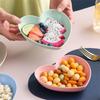 Heart Food Grade Classification Save Space Portable No Fading Household Small Dish Table Fruit Dish Smooth Creative Kitchen Set
