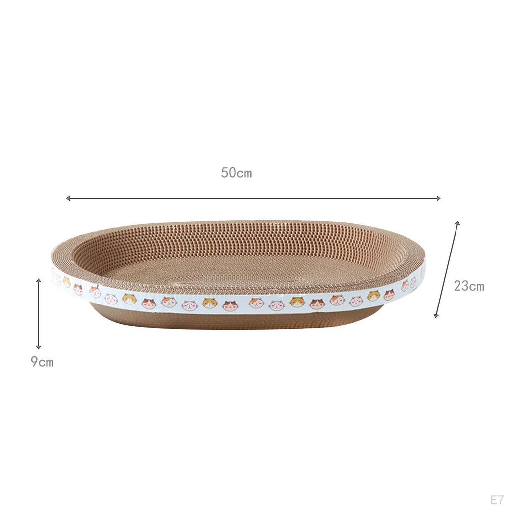 Cat Scratcher Pad Scratching Board Protect Furniture Exercise Lounge Bed Oval