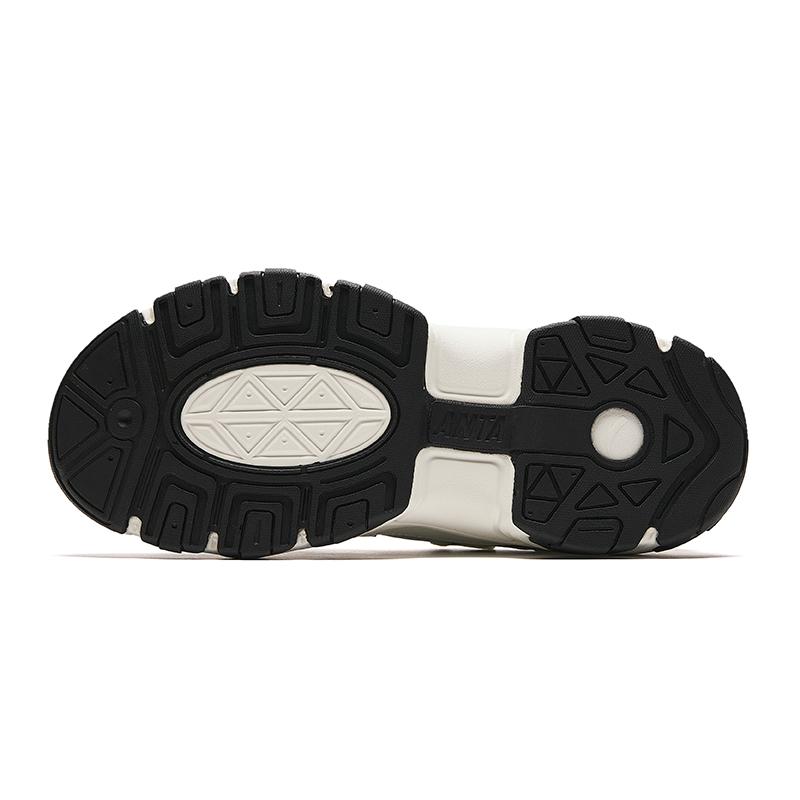 Anta Starry Sea Thick Sole Height Increasing Low Top Casual Shoes Women Sneakers Beige Black 922428807-5