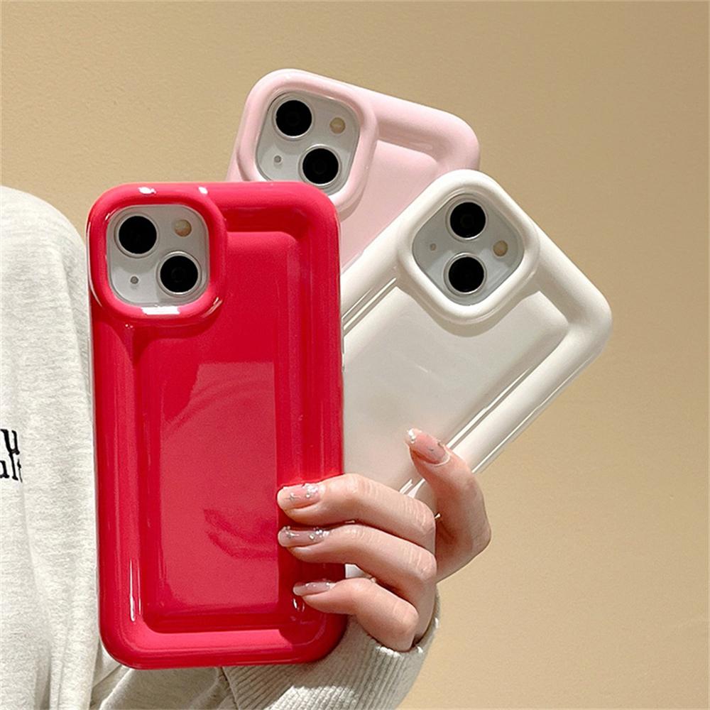 Korean Luxury Shell Pattern Square Phone Case For Iphone 14 13 12 11 Pro Max Lovely Laser Plain Shockproof Soft Back Cover Funda