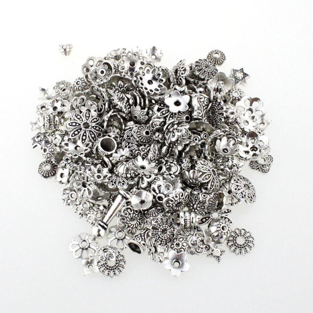 Antique Gold/Silver/Bronze Bead Caps for Jewelry Making Flower Ornament Caps  Necklace