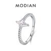 MODIAN Женские кольца на палец из стерлингового серебра 925 пробы с нестандартным модным дизайном, ослепительные прозрачные обручальные украшения с фианитом Anel