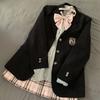 Spring School Women Preppy Blazer Plaid Vintage Y2k Outfits