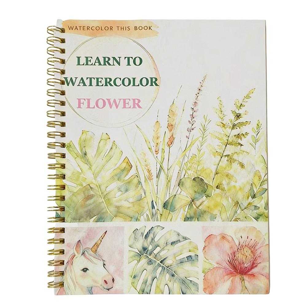 Дружелюбный к новичкам акварельный рабочая тетрадь Сделай сам Руководство по изучению искусства Акварельные рабочие тетради Раскраска Художественные принадлежности для рисования