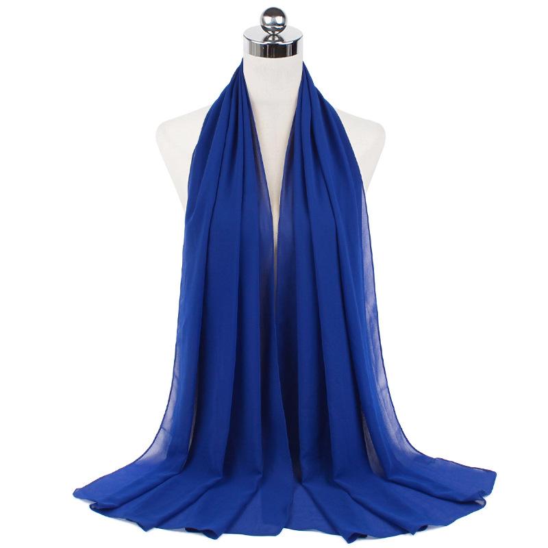 Muslim Chiffon Hijab Scarf Women Long Solid Color Head Wrap For Women Hijabs Scarves Ladies Muslim Veil Jersey Hijabs 180*70cm