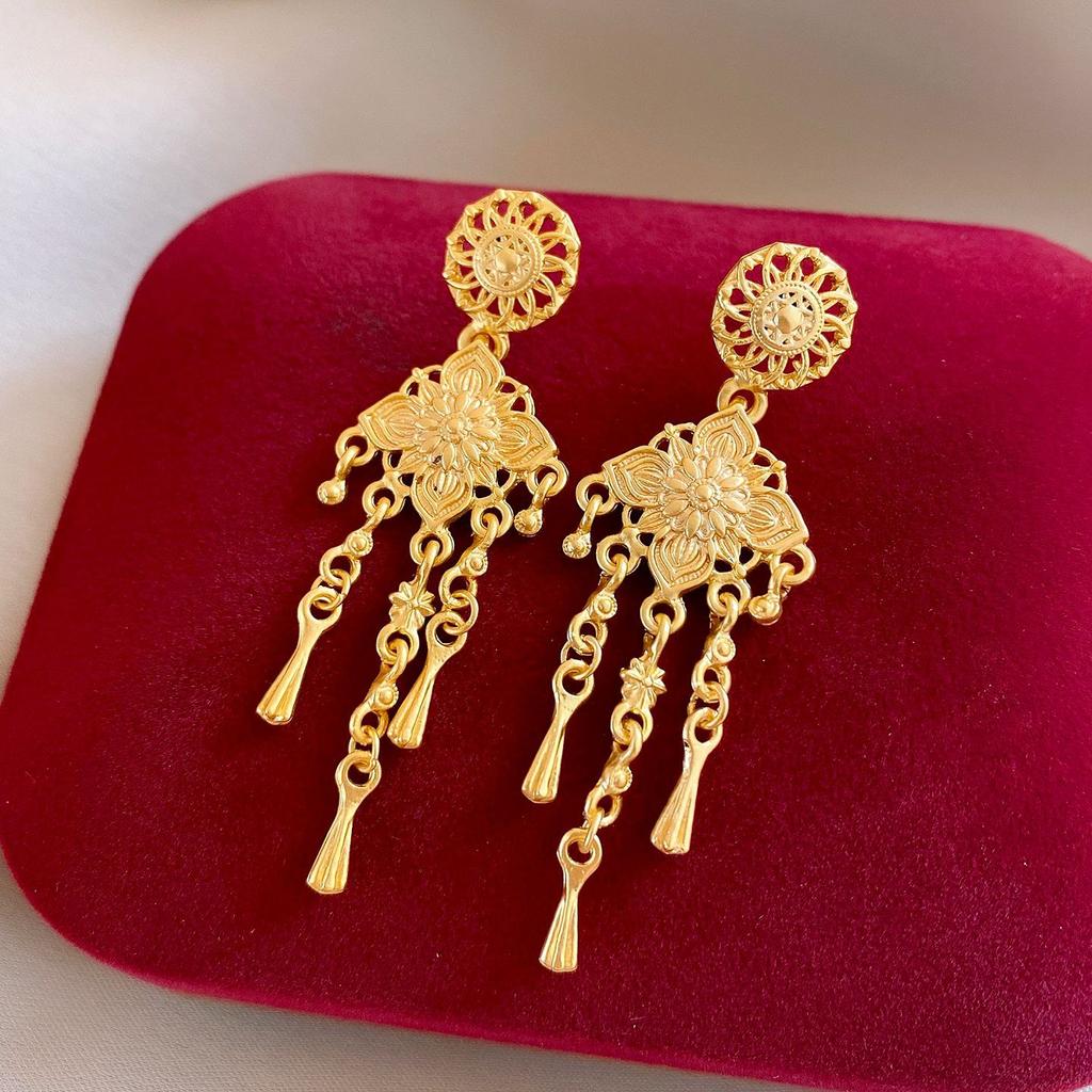 Роскошные серьги Изысканные серьги Богемные кисточки Этнические серьги Модные украшения для вечеринок Золотые серьги