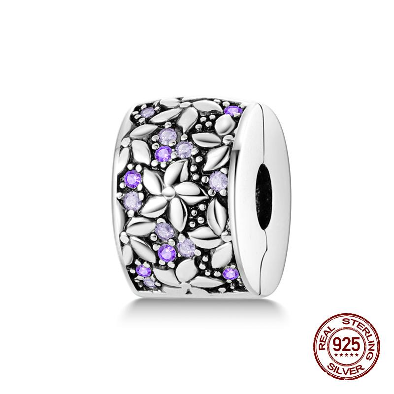 Fashion 100% 925 Sterling Silver Colorful Zircon Stars Moon Separator Charms Bead Fit Original Bracelet Fine DIY Jewelry