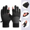 Fleece-lined Men's Cycling Gloves Clamshell-type Fishing Gloves Fingerless Gloves Men  Wintertime