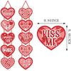Red Valentines-Day Front-Porch Door Hanger-Decor - 2pcs Love Romantic Special Night Galentines Party Paper Signs Banners,Engagement Wedding
