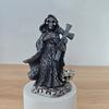 Grim Reaper Statue Halloween Black Horror Robe Sculpture Gothic Resin Santa Muerte Figurine for Halloween Indoor Bookshelf Desk Decor