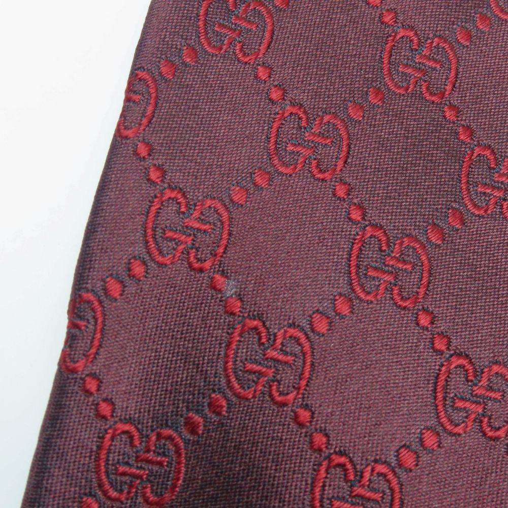 Used GUCCI tie GG silk Red Bordeaux suit