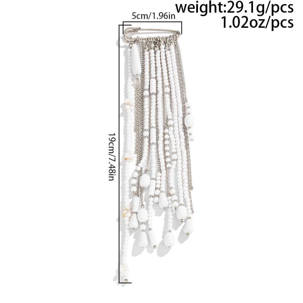Salircon Classic Fashion Metal Chain Pendant Tassel Brooch Women Creative Handmade Personality Charm Trousers Pins Rock Jewelry