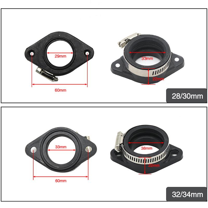 ZSDTRP Rubber Adapter Inlet Intake Pipe fit on KOSO Maikuni PWK KEIHIN OKO 21 24 26 28 30 32 34mm Carburetor Universal UTV ATV