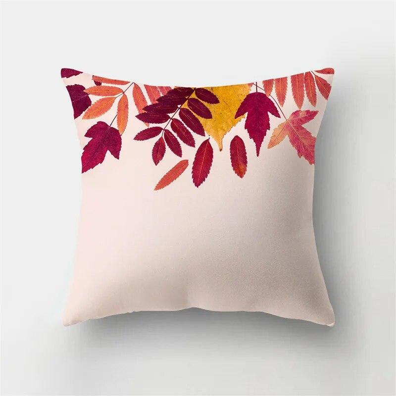 Autumn Landscape Printing Pillowcase Maple Leaf Tree Plant Sofa Cushion Cover Office Car Creative Decoration Home