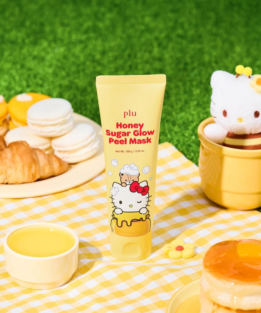 Sanrio Hello Kitty Медово-сахарная сияющая пилинг-маска 100 г + Мочалка