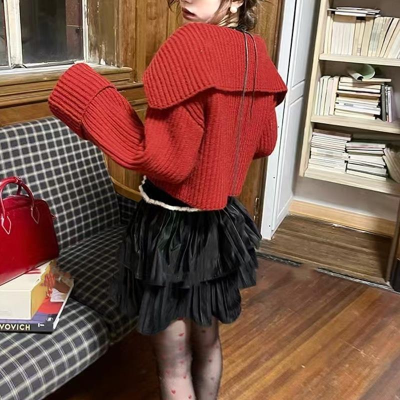 Элегантный вязаный кардиган женский короткий свитер куртка весна и осень длинный рукав повседневный корейская мода лацканы пальто однотонный простой офисная одежда