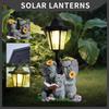 Elephant Outdoor Statue Animal Figurine with Solar Lights Crafts Decor Gift Lovely Ornament for