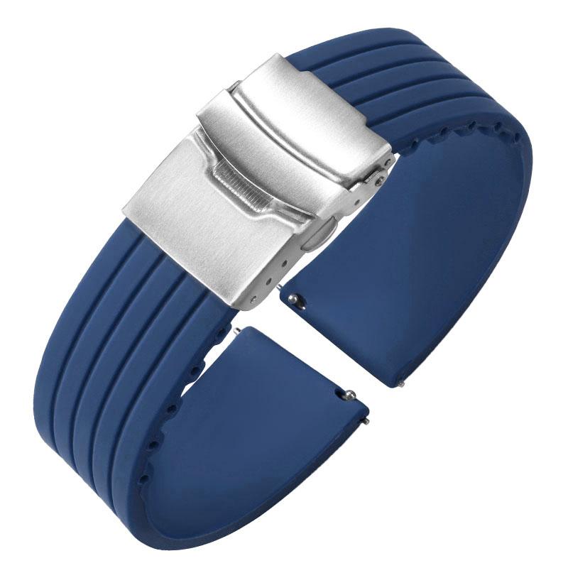 Премиальный резиновый силиконовый ремешок для часов Универсальный водонепроницаемый спортивный ремешок со складной застежкой 18/20/22/24 мм для браслета Seiko Аксессуары
