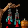 Palace Style Crystal Tassel Earrings for Women Bohemian Long Antique Earring Party Jewelry Gift