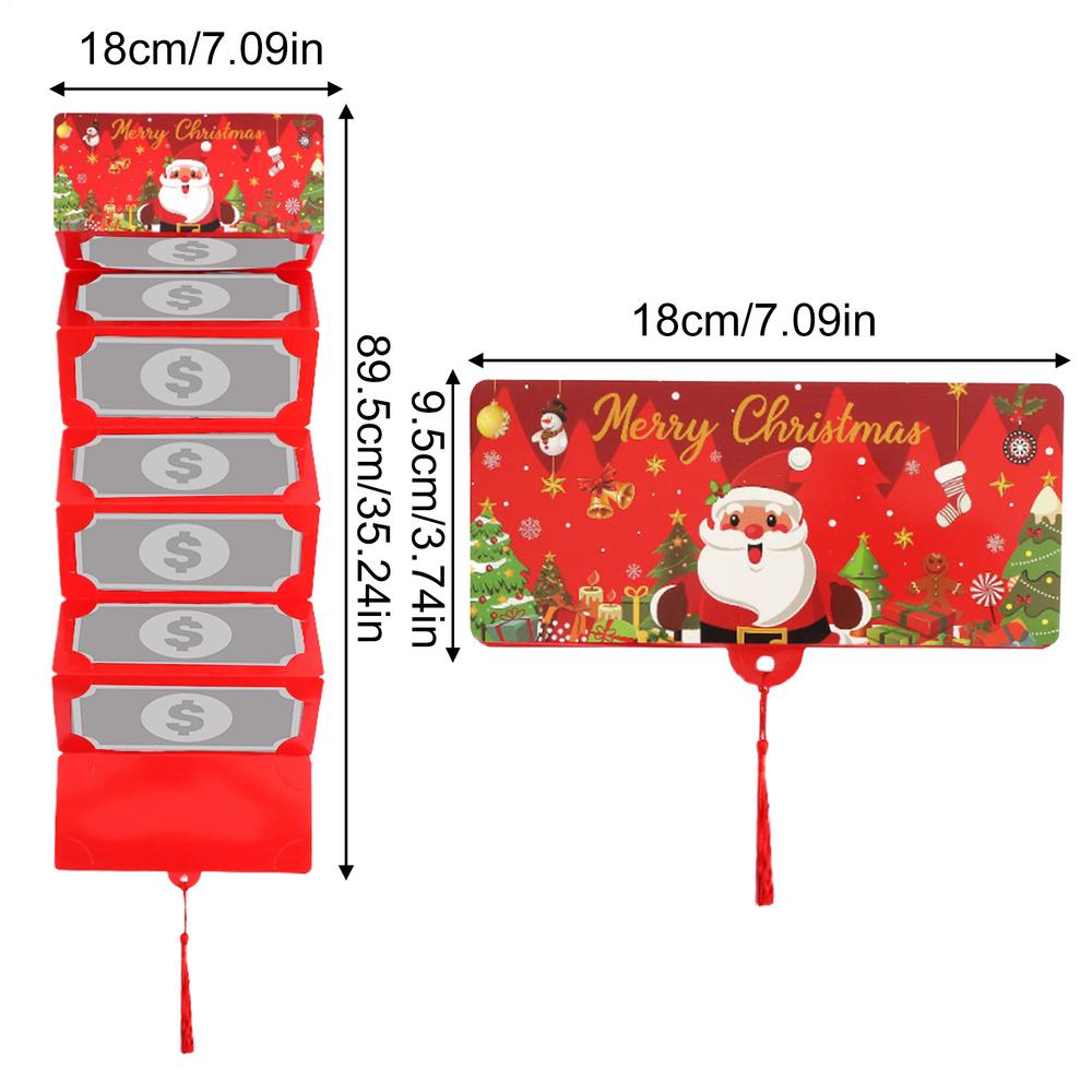 Christmas Money Cards With Envelopes Cash Card Holders Party Festive Foldable Cards With Tassle Holiday Cash Gift Storage Box