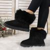 Fashion Women Boots New Winter Platform Shoes Thickened Fluff Women's Snow Boots Comfortable Outdoor Warm Shoes Women Plush Flats Boots