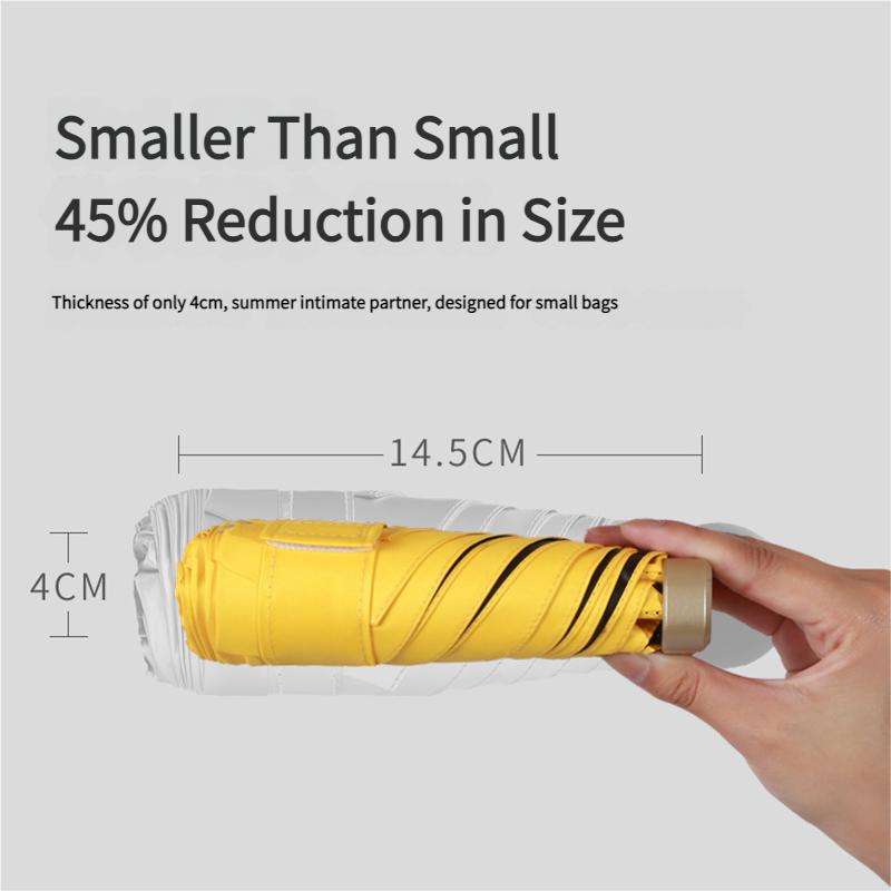 Ultra-Light 14cm Black Coating Sun Umbrella UPF50+ Compact Folding Portable Rainproof Shade for Women Travel Beach Essential