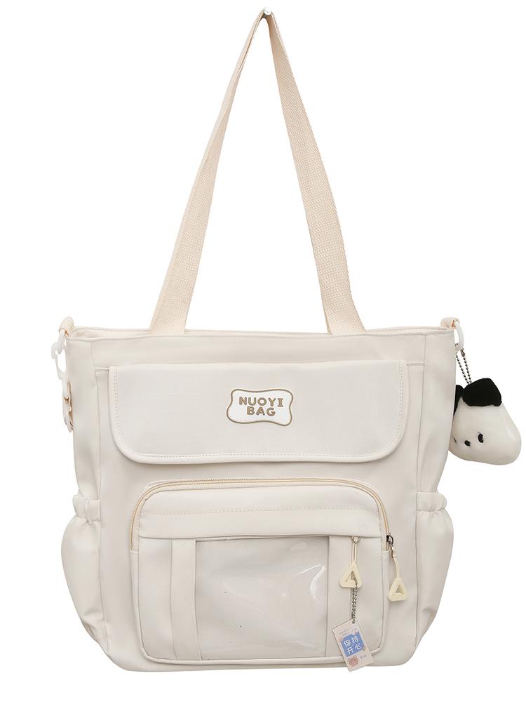 Ins Girl College Style Canvas Messenger Bag Small Fresh Large Capacity Female Student Class Commuting Shoulder Bag