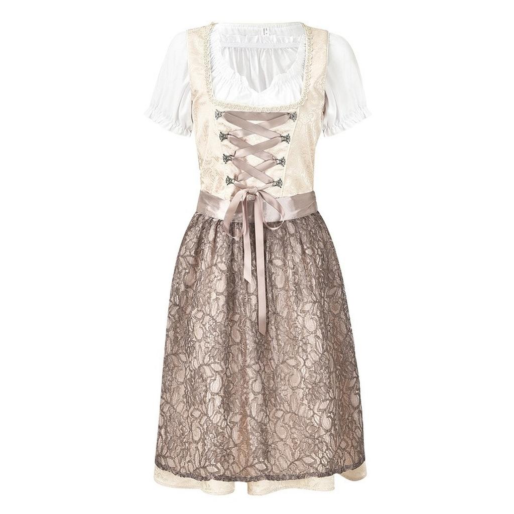 Костюм для пивного фестиваля Баварский женский костюм для выступлений Платье с квадратным вырезом и цветочным принтом