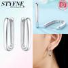 925 Silver Colored Zircon Star Earring Women's Jewelry Gift Star Square Earring Valentine's Day Jewelry Accessory Set