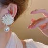 Серьги-гвоздики с жемчужным цветком в стиле барокко для женщин, statement серьги, ювелирное изделие, подарок