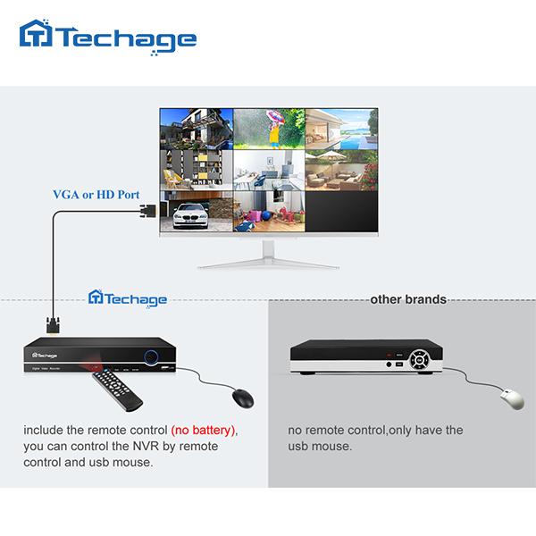 Techage 8CH HD 4MP POE NVR комплект системы видеонаблюдения H.265 цветная ночная уличная аудиозапись IP-камера P2P комплект видеонаблюдения
