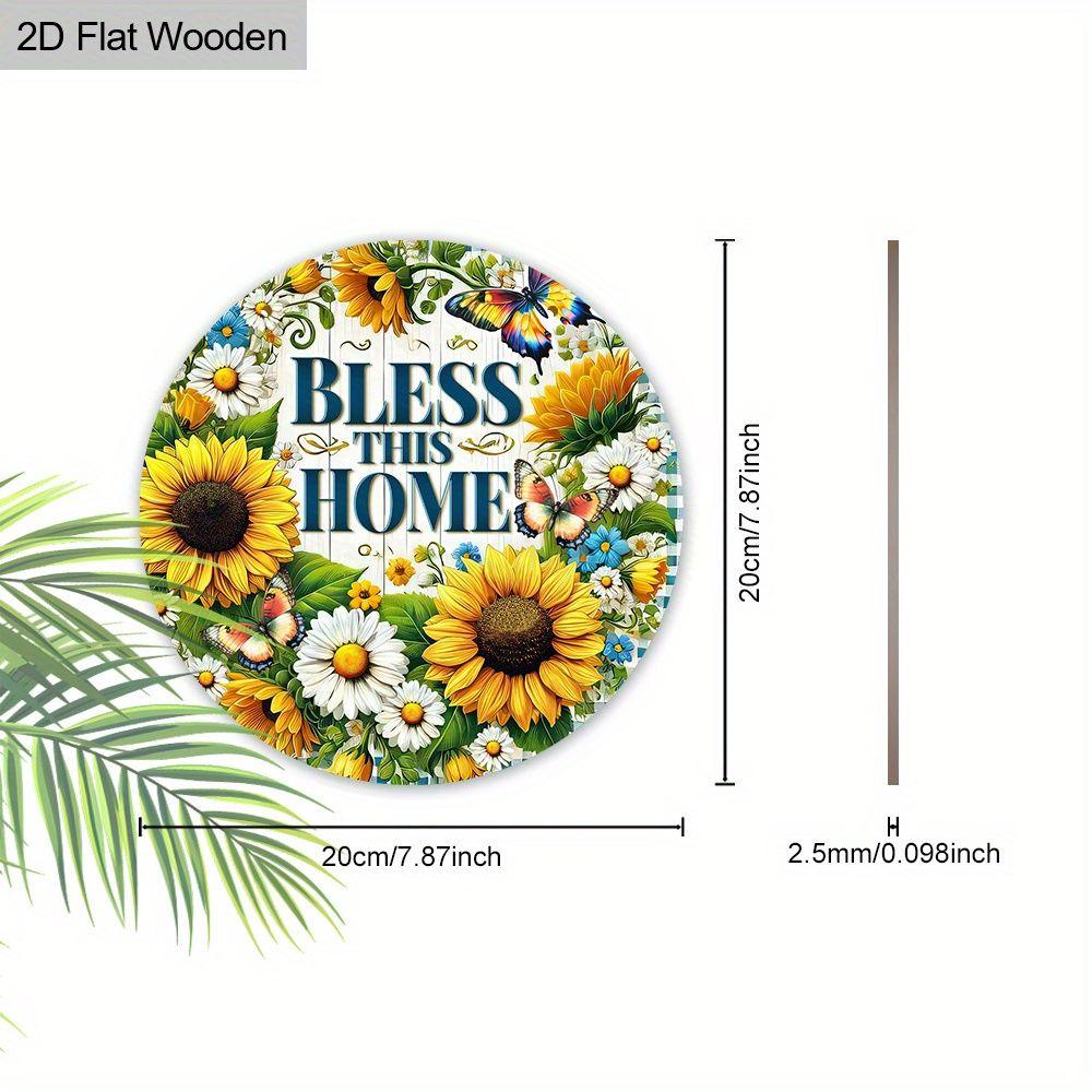 2D Flat Hanging Decorative Signs,interior Wall or Door Decoration,garden Decoration,the Pattern Is Sunflower,a Housewarming Gift for Friends
