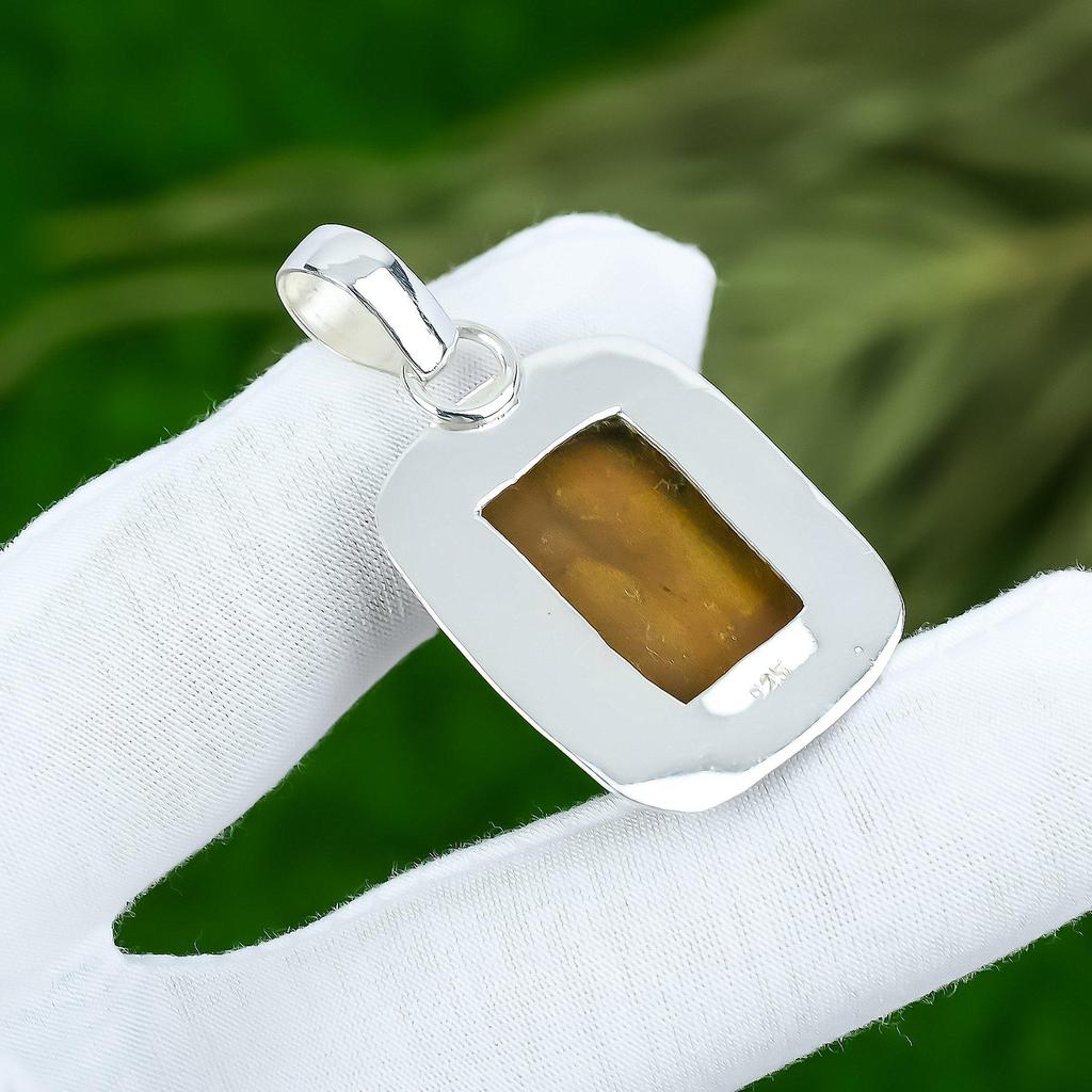 День матери Сделка Сафари Яшма Драгоценный камень 925 Стерлинговое серебро Арт Деко Новый Кулон