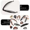 European Pearl Rhinestone Banana Hair Clip - Elegant Black Hair Comb Accessory for Women