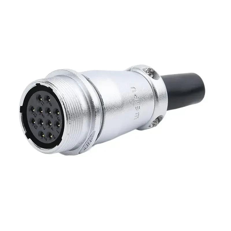 WEIPU WS24 TQ+ZQ WS24 Metal IP65 Waterproof Electrical Wire Cable Connector M24 2 3 4 9 10 12 19 Pin Industrial Outdoor Adapter