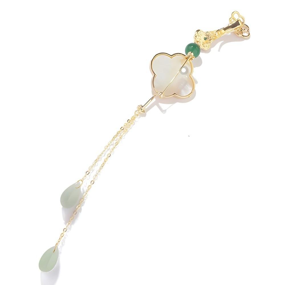 Zinc Zinc Alloy Women Hanfu Ornament Long Tassel Lapel Brooch Exquisite Chinese Style Brooch Women
