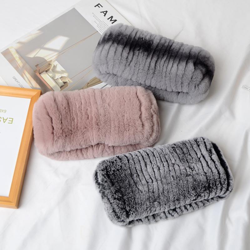 Ew зимний уличный женский шарф из натурального меха кролика рекса, шарфы из натурального густого меха, российские теплые повязки на голову из 100% натурального меха кролика рекса